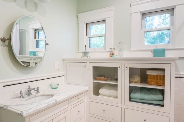 Modern white fresno bathroom remodel design build