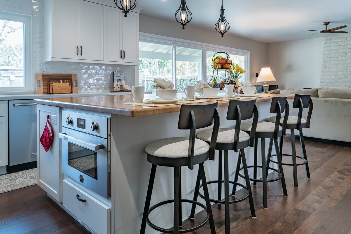 custom kitchen remodel with island in fresno