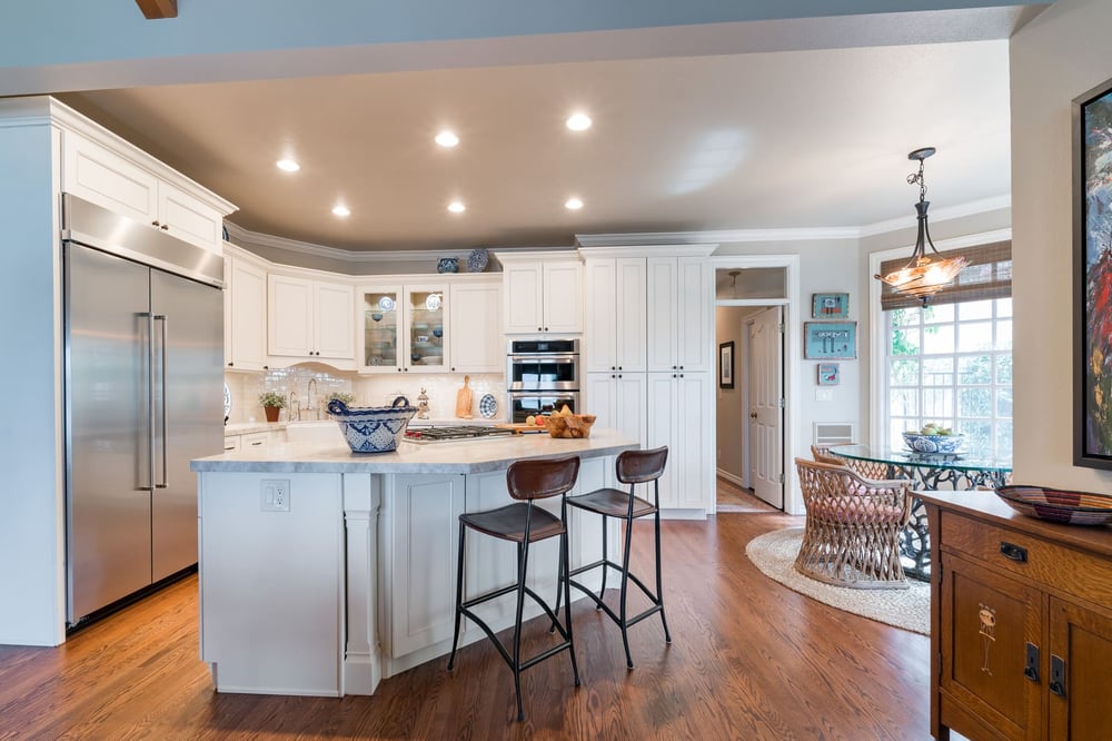 Fresno kitchen remodel with island and seating by Imagine Remodeling