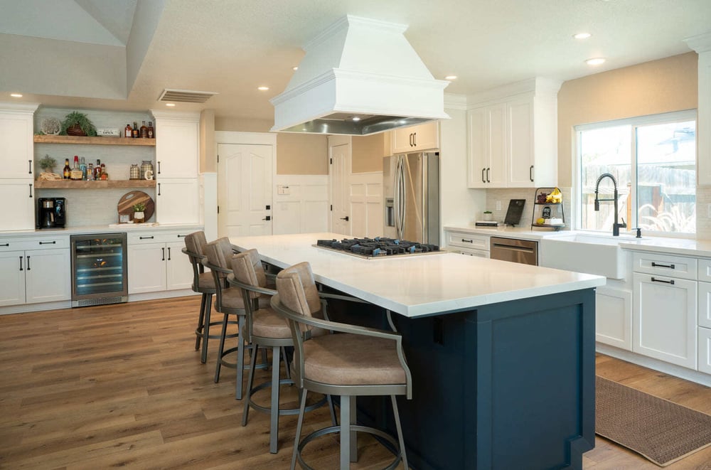 Kitchen remodel with island and seating by Imagine Remodeling