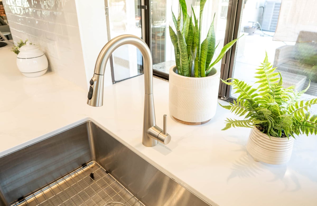 modern faucet sink plumbing in fresno kitchen remodel