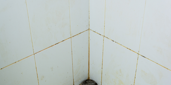 mold & mildew forming in creases of bathroom tile