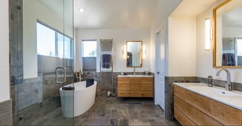 fresno soaker tub and shower in bathroom remodel california design build